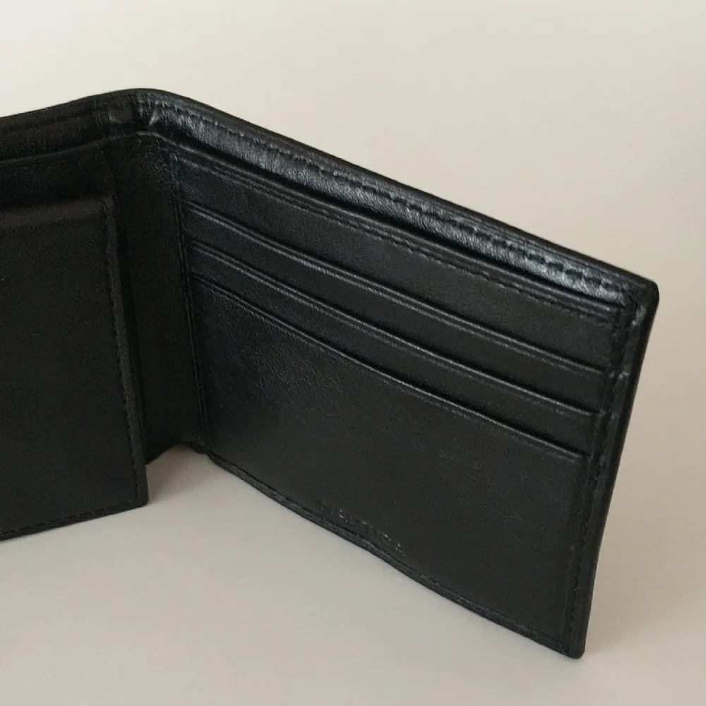 Nautica Black Leather Card Holder